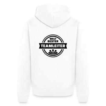 Teamleiter - Unisex Premium Bio Zip Hoodie - Weiß - Hinten - Thijin (182cm)