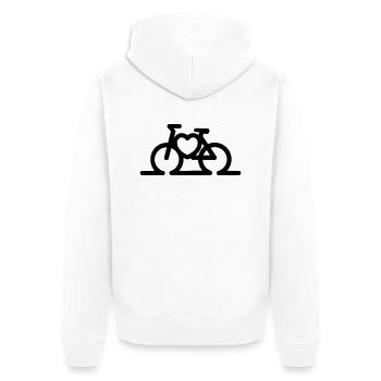 cycling - Unisex Premium Organic Zip Hoodie - white - Back - Thijin (182cm)