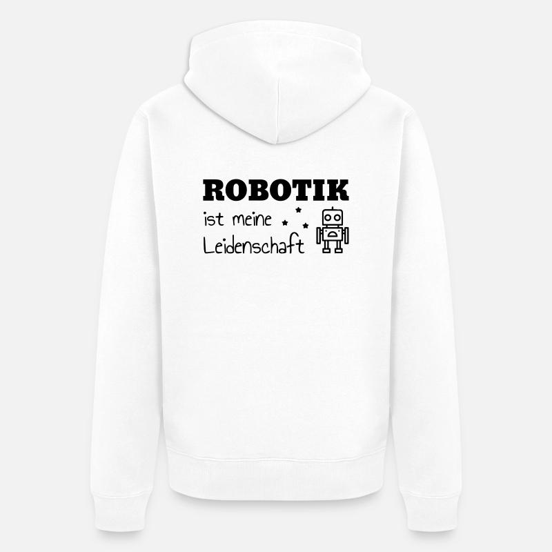 Robotik / Roboter / Robot / Robotics - Unisex Premium Bio Zip Hoodie - Weiß
