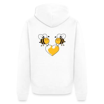 2 bees in love - Unisex Premium Organic Zip Hoodie - white - Back - Thijin (182cm)