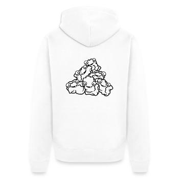 beaucoup d'amis équipe d'équipe visages dessin ani - Veste à capuche bio Premium Unisexe - blanc - Dos - Thijin (182cm)