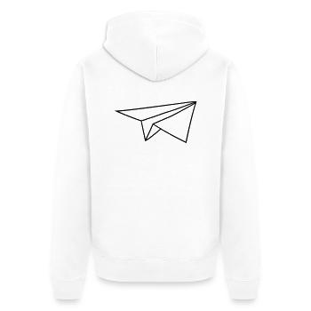 papier plié jouet plié avion mouche pilote machine - Veste à capuche bio Premium Unisexe - blanc - Dos - Thijin (182cm)