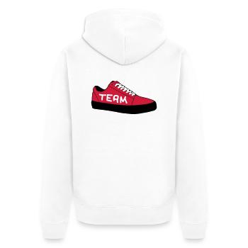 sneaker__team - Veste à capuche bio Premium Unisexe - blanc - Dos - Thijin (182cm)