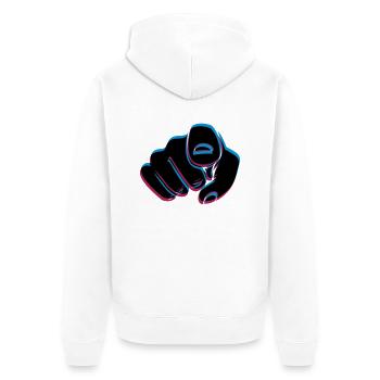 Main effet 3D - Veste à capuche bio Premium Unisexe - blanc - Dos - Thijin (182cm)