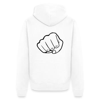 Fist strike attack - Unisex Premium Organic Zip Hoodie - white - Back - Thijin (182cm)