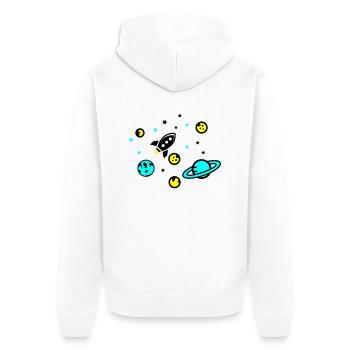 Univers - Veste à capuche bio Premium Unisexe - blanc - Dos - Thijin (182cm)