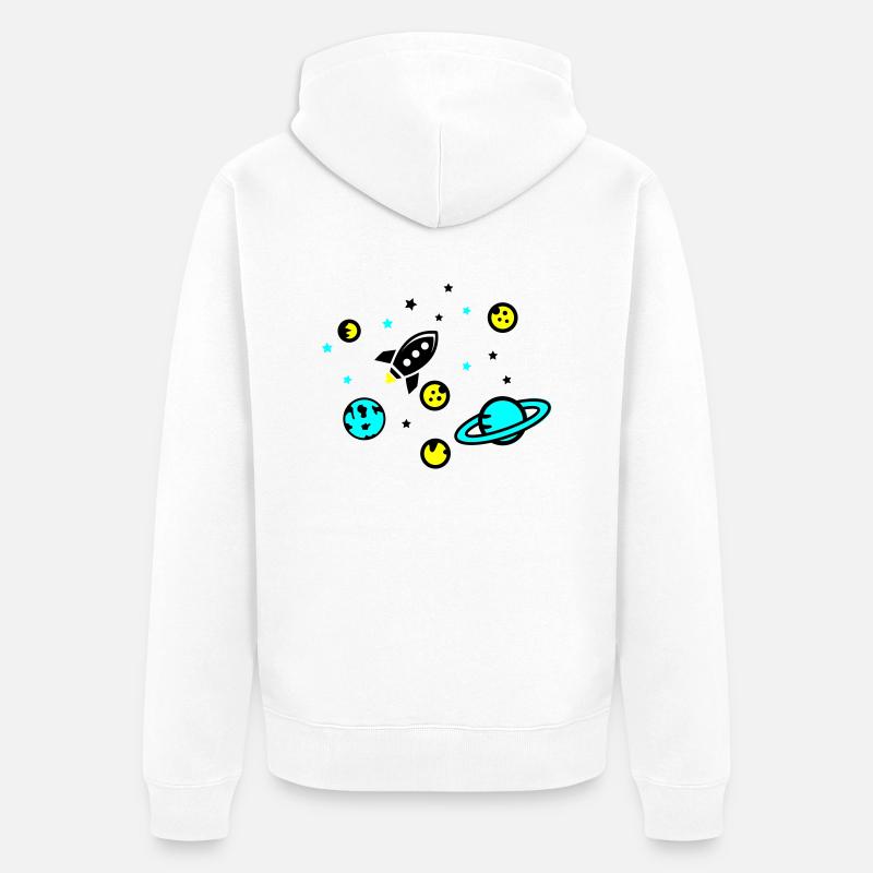 Univers - Veste à capuche bio Premium Unisexe - blanc