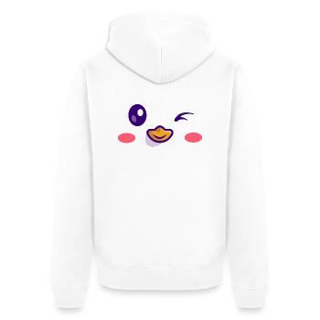 Chicken/Küken - Unisex Premium Bio Zip Hoodie - Weiß - Hinten - Thijin (182cm)