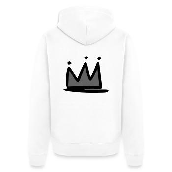 krone - Unisex Premium Bio Zip Hoodie - Weiß - Hinten - Thijin (182cm)