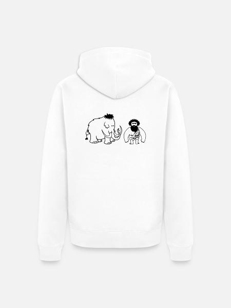 Mammoth caveman - Unisex Premium Organic Zip Hoodie - white
