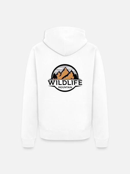 Wildlife Mountain - Unisex Premium Bio Zip Hoodie - Weiß