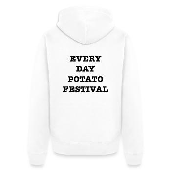 EveryDayPotatoFest - Unisex Premium Organic Zip Hoodie - white - Back - Thijin (182cm)
