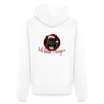 French Bulldog Christmas Always Hungry - Unisex Premium Organic Zip Hoodie - white - Back - Thijin (182cm)