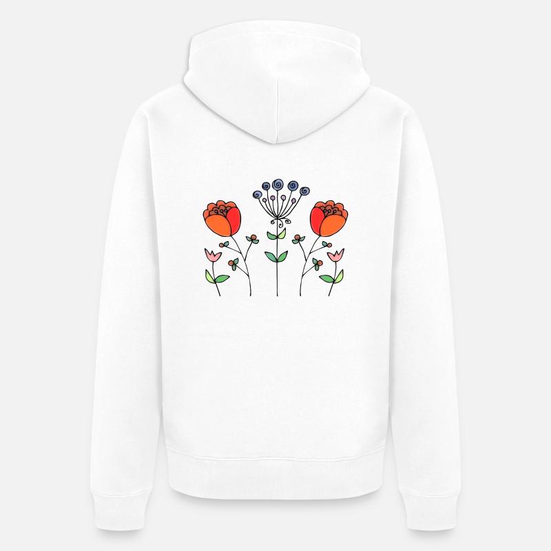 Fleur - Veste à capuche bio Premium Unisexe - blanc