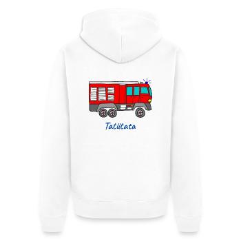 Feuerwehr Feuerwehrauto Tatütata Kinderfeuerwehr - Unisex Premium Bio Zip Hoodie - Weiß - Hinten - Thijin (182cm)