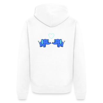 elefanten verliebt - Unisex Premium Bio Zip Hoodie - Weiß - Hinten - Thijin (182cm)