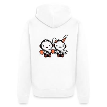Bunny Bird Chick 2 Gamer Gaming Play Controller - Unisex Premium Organic Zip Hoodie - white - Back - Thijin (182cm)