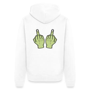 Main du majeur - Veste à capuche bio Premium Unisexe - blanc - Dos - Thijin (182cm)