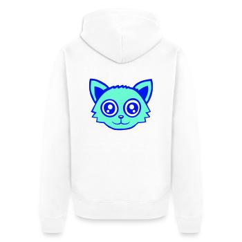 Cat Pet Animal Cute Little Kitten Friendly - Unisex Premium Organic Zip Hoodie - white - Back - Thijin (182cm)