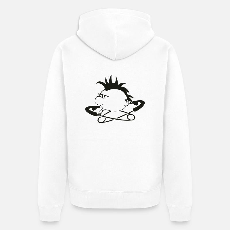 Punk Head DWD - Unisex Premium Bio Zip Hoodie - Weiß