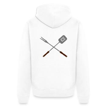barbecue, saucisses, Cook, de cuisson, barbecue, - Veste à capuche bio Premium Unisexe - blanc - Dos - Thijin (182cm)