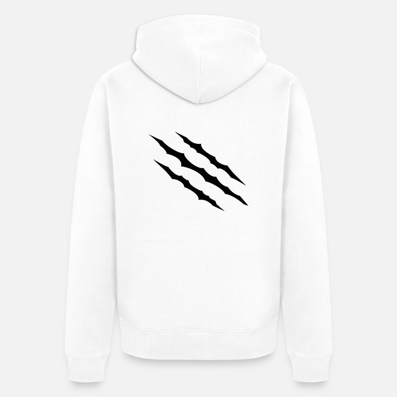 Scratches - Unisex Premium Organic Zip Hoodie - white
