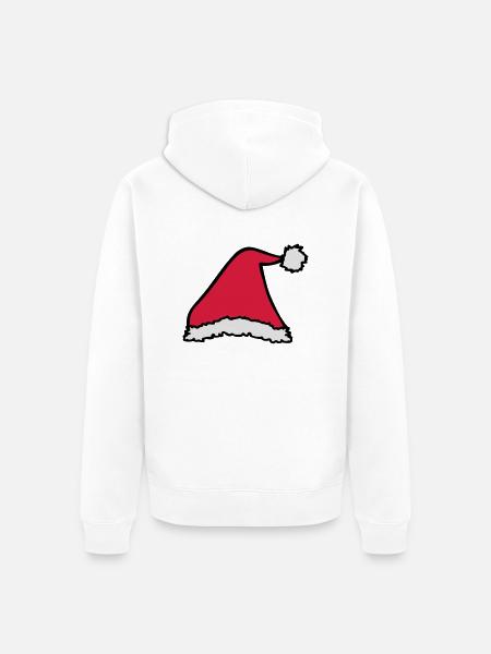 Santa Hat - Unisex Premium Organic Zip Hoodie - white
