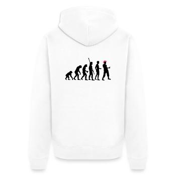evolution_punk_2c - Unisex Premium Bio Zip Hoodie - Weiß - Hinten - Thijin (182cm)