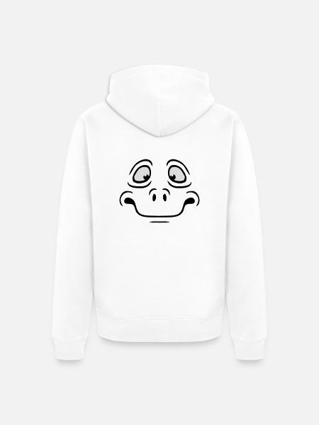 Insecure Anxious Comic Cartoon Face - Unisex Premium Organic Zip Hoodie - white