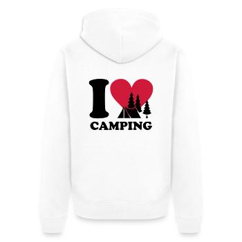 i love camping - Unisex Premium Bio Zip Hoodie - Weiß - Hinten - Thijin (182cm)