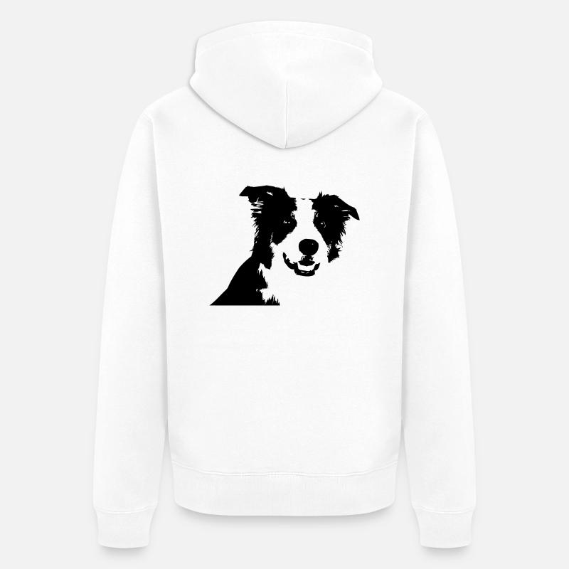Border-Collie - Unisex Premium Bio Zip Hoodie - Weiß