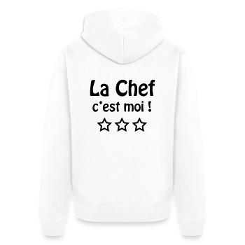 la chef c'est moi ! - Veste à capuche bio Premium Unisexe - blanc - Dos - Thijin (182cm)