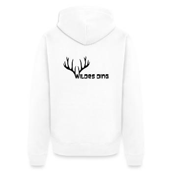 Hirsch Geweih Hirschgeweih elch Wild Wildes Ding - Unisex Premium Bio Zip Hoodie - Weiß - Hinten - Thijin (182cm)