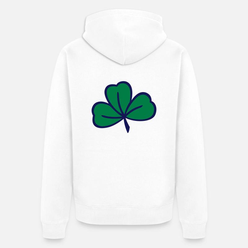 trèfle à feuilles de trèfle - Veste à capuche bio Premium Unisexe - blanc