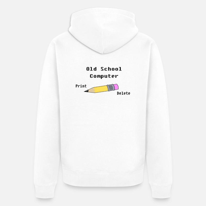 Old School Computer - Veste à capuche bio Premium Unisexe - blanc