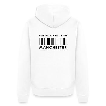 Made in Manchester - Unisex Premium Bio Zip Hoodie - Weiß - Hinten - Thijin (182cm)