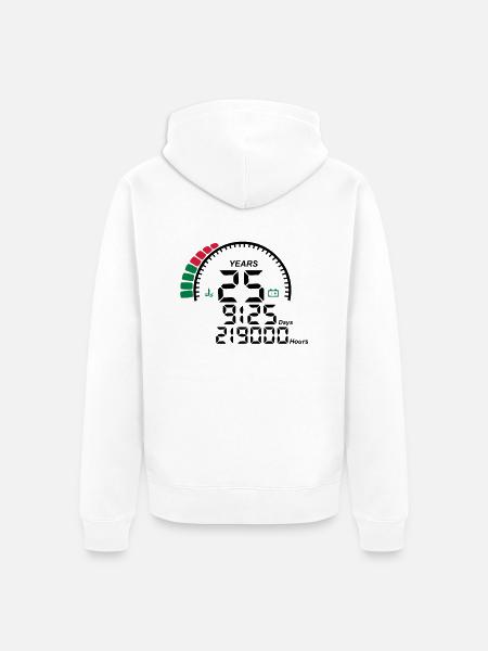 years 25 years anniversary meter - Unisex Premium Organic Zip Hoodie - white