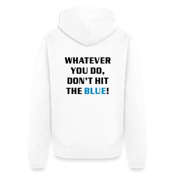 BILLARD - texte: Quoi que vous fassiez, ne cliquez - Veste à capuche bio Premium Unisexe - blanc - Dos - Thijin (182cm)