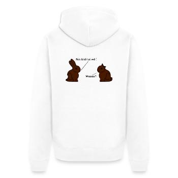 schokohasen - Unisex Premium Bio Zip Hoodie - Weiß - Hinten - Thijin (182cm)