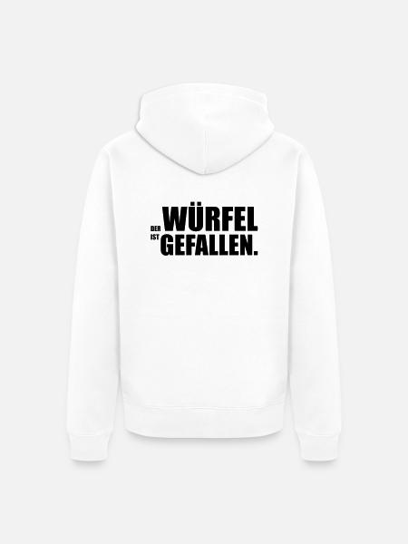 Der Würfel ist gefallen - Unisex Premium Bio Zip Hoodie - Weiß