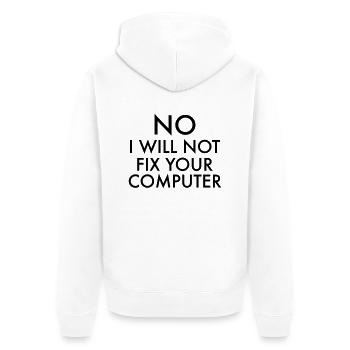 Computer Geek - Unisex Premium Bio Zip Hoodie - Weiß - Hinten - Thijin (182cm)