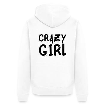 crazy girl - Unisex Premium Bio Zip Hoodie - Weiß - Hinten - Thijin (182cm)
