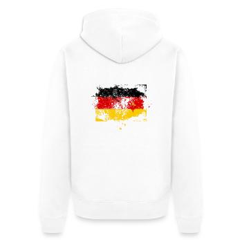 Allemagne style de graffiti grunge flag - Veste à capuche bio Premium Unisexe - blanc - Dos - Thijin (182cm)