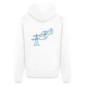 row pattern many track electricity mast power pole ele - Unisex Premium Organic Zip Hoodie - white - Back - Thijin (182cm)