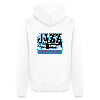 jazz is my life - Veste à capuche bio Premium Unisexe - blanc - Dos - Thijin (182cm)