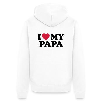 I love my papa - Veste à capuche bio Premium Unisexe - blanc - Dos - Thijin (182cm)