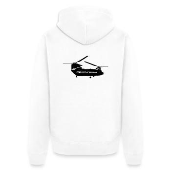 helicoptere_chinook - Veste à capuche bio Premium Unisexe - blanc - Dos - Thijin (182cm)