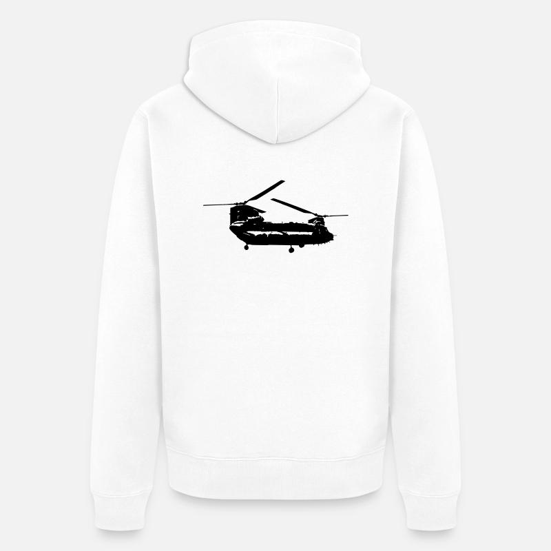 helicoptere_chinook - Veste à capuche bio Premium Unisexe - blanc