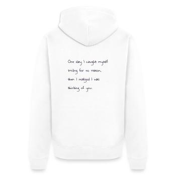 love quotes de - Unisex Premium Bio Zip Hoodie - Weiß - Hinten - Thijin (182cm)