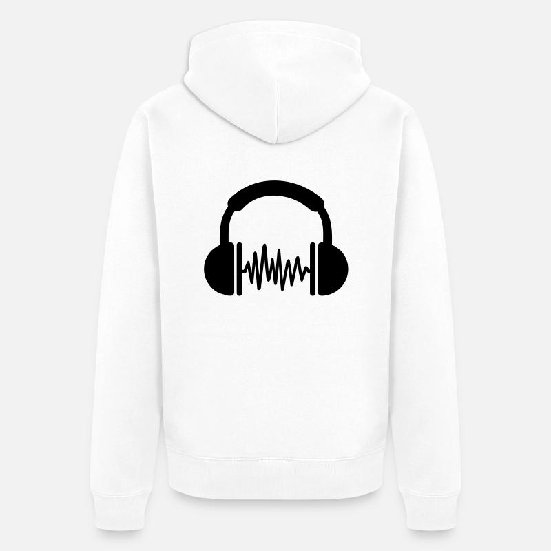Kopfhörer - Unisex Premium Bio Zip Hoodie - Weiß